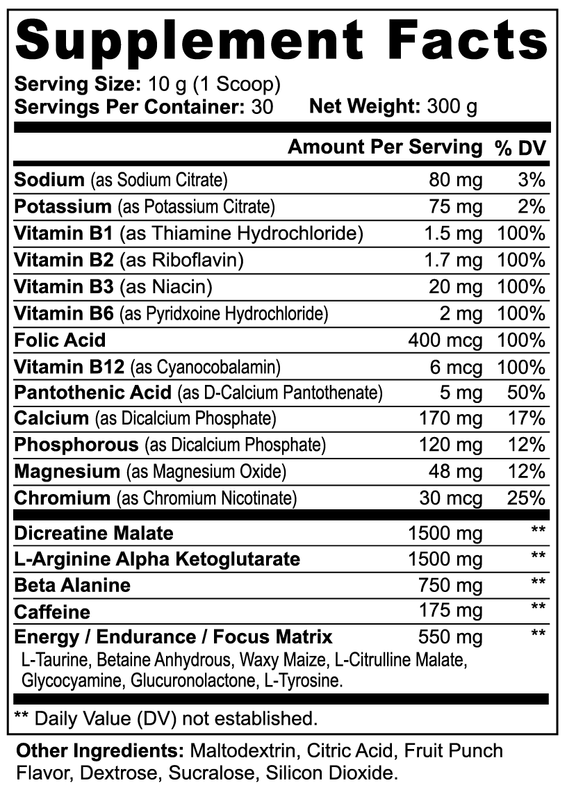 Pre-Workout Powder (Fruit Punch)